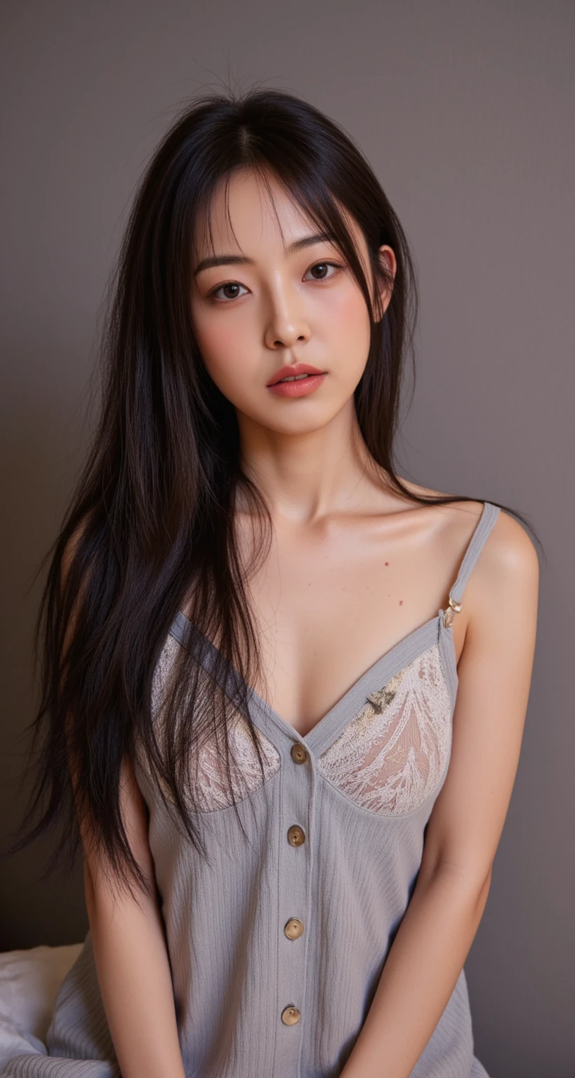 (8k:1.2), best quality, masterpiece, (ultra highres:1.2), beautiful detailed eyes, long eyelashes, double eyelid, high detail, detailed hairstyle, detailed face, hyper realistic, 1girl, solo, (pale skin:1.2), (18 years old), (medium breasts), sexy, small hips, slender, (medium breasts:1.2),
(white underwear),
black hair, closed mouth, (smiling:0.8), (start from below: 1.3), black super shorts, s-shaped body, upturned buttocks,