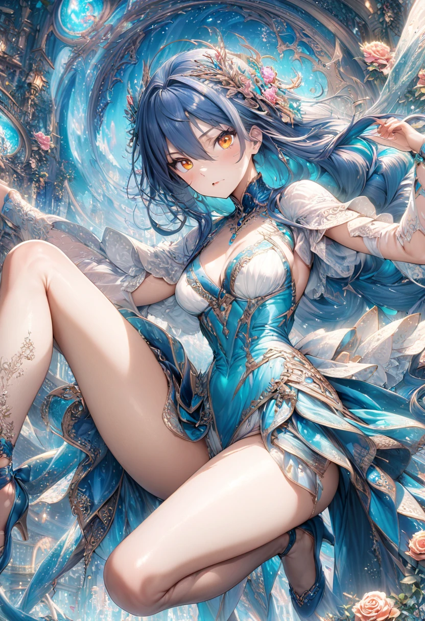 Love Live adult Kanan Matsuura, masterpiece, highest quality, gloss, fantastic background, attire randum, desire
