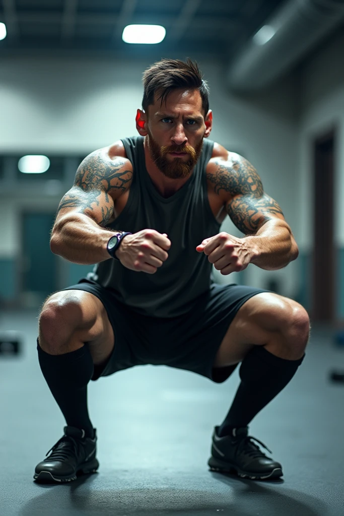 sexy dilf white coach daddy soccer player squatting over the viewer, white socks, adidas socks, dirty socks, beard, indoor lighting, hairy, proportionate body, sport calf high socks, man spread, male focus, squat, short hair, lean body, showing hairy gaping anus, beautiful detailed erect penis, brown hair, full body tattoos, toned body, his hands are behind his back, from below