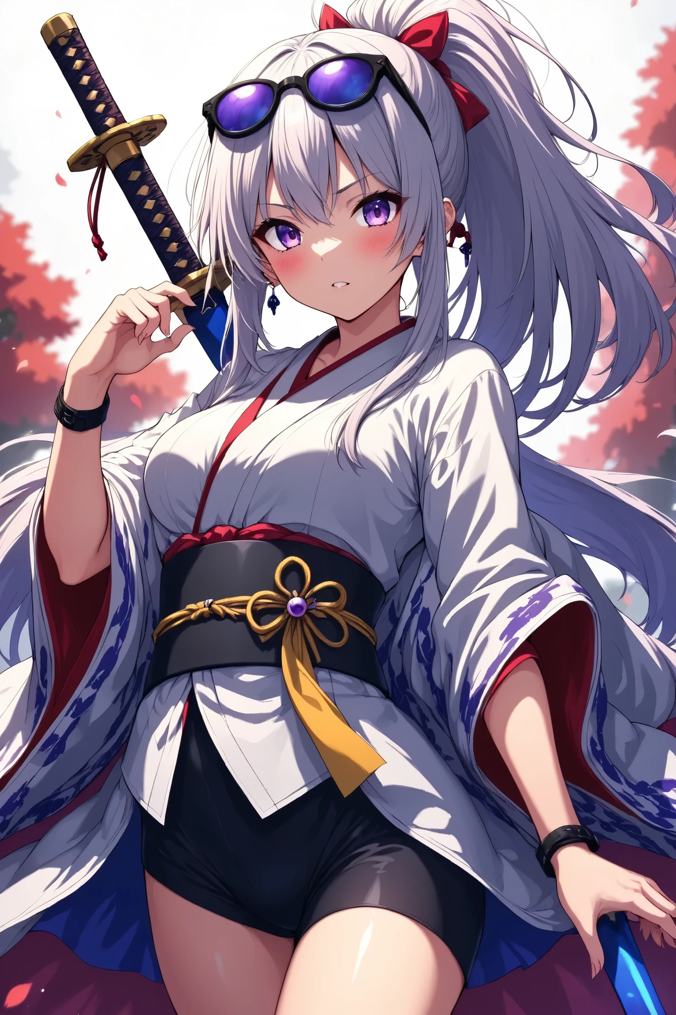 1 girl( atlus)、 Japanese kimono、 have Japanese swords