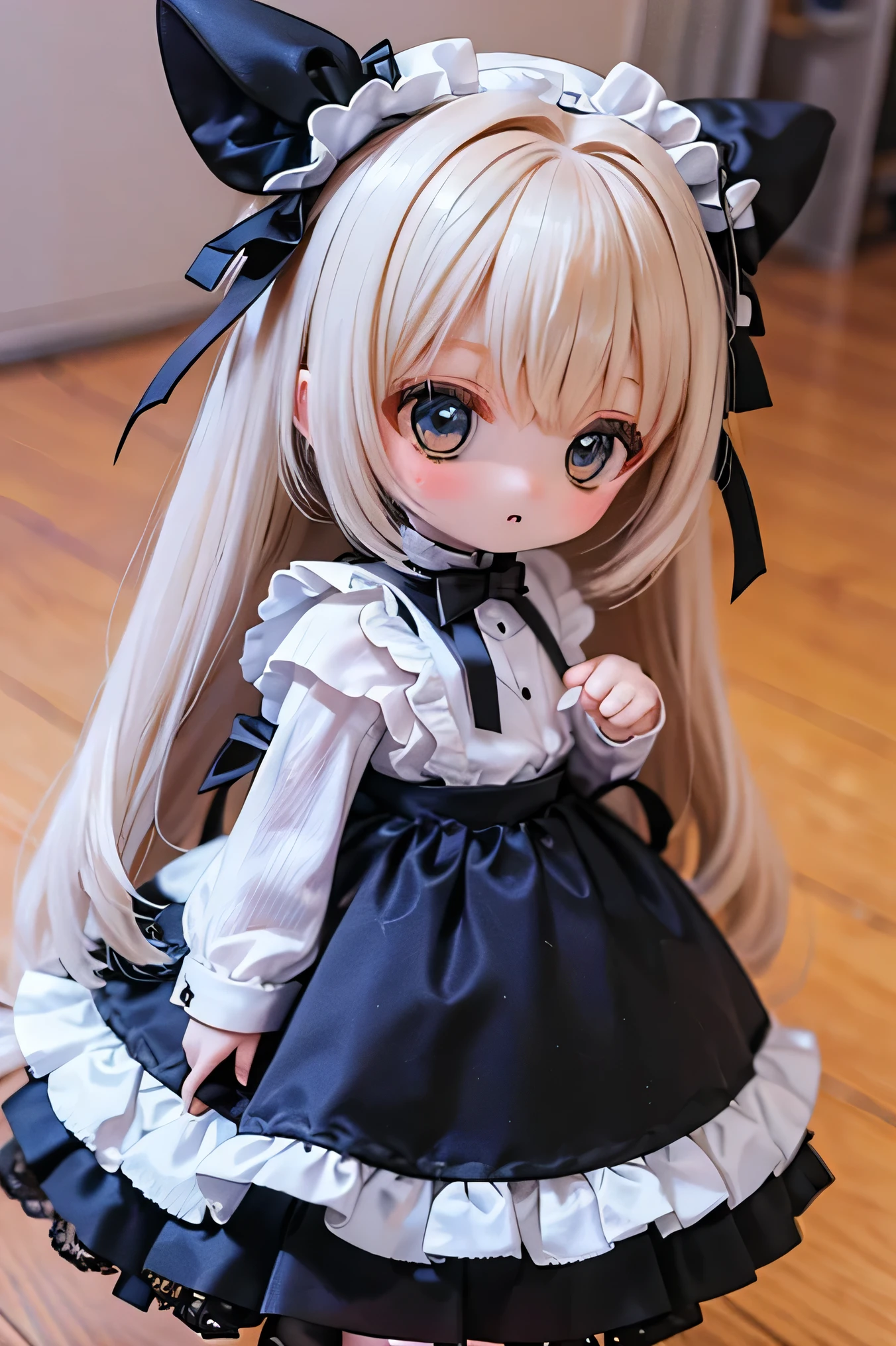 
         rabbit girl        、       chibi    、     young girl、       Tea in a tea room dressed in gothic ta clothes