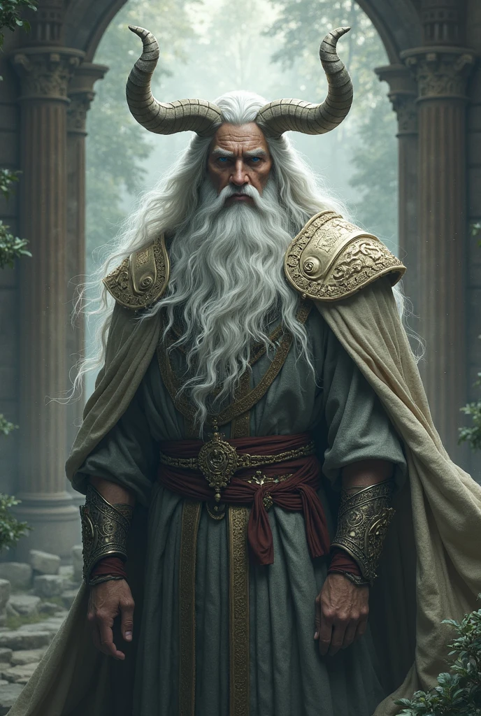 big muscled gandalf, weise, Magier, Hoher Kontrast, (natural skin structure, Hyperrealismus, Sanftes Licht, Scharf),topless