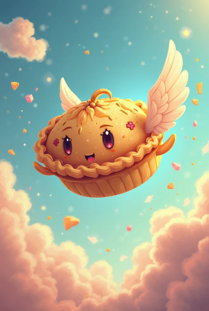 white backgrounid,Cute little cake angel,(Best quality at best,Cartoony,T-shirt logo),cartoonish style,vivd colour,A high resolution,Bold font,Web page printing effect,Dessert food theme