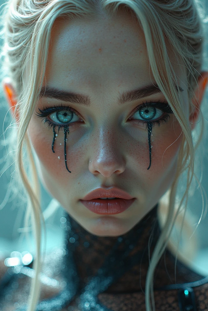 1 Russian woman, extremely beautiful and very albino. Extremely slender, with freckles, Big bright blue eyes, wearing pink sweater, bare shoulders, symmetrical body, fully corporeal, sensualizing, pouting with an expression of orgasm, highly arousing, ultra-realistic image, perfect symmetry, vibrant and clear, dynamic vision, high level of detail and definition, 1200 PPI – Photographic resolution with greater central realism, hyper-realistic and high-fidelity cinematic 4K UHD image resolution.