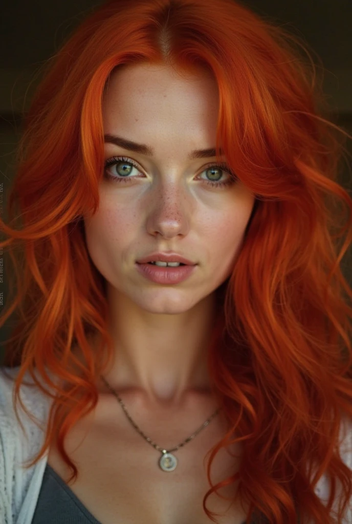  With red hair in a selfie