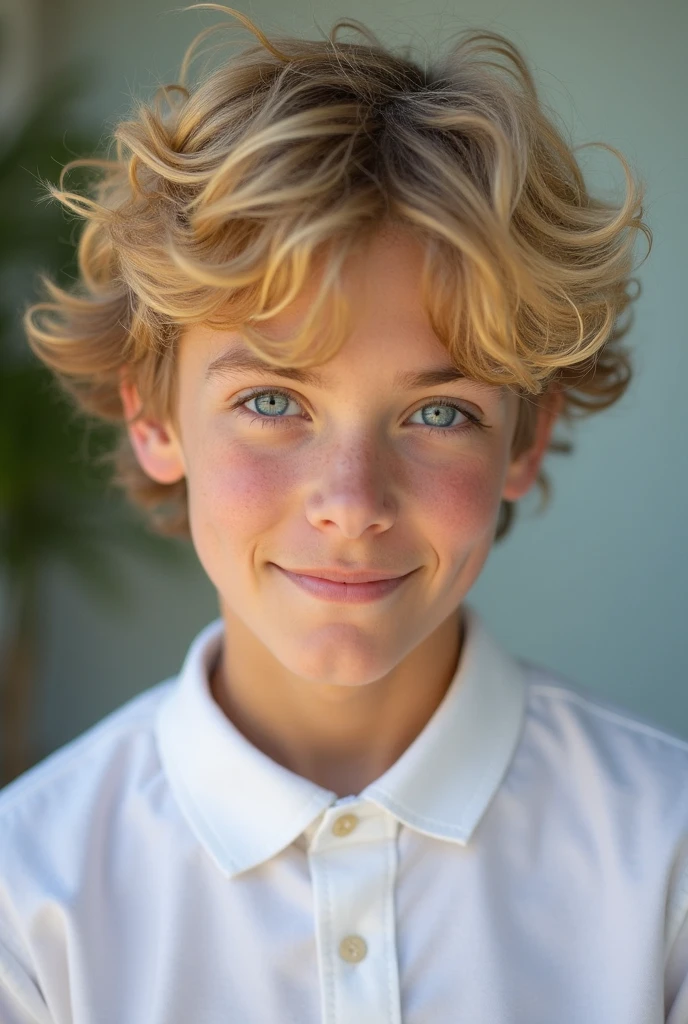 Blonde curly hair boy