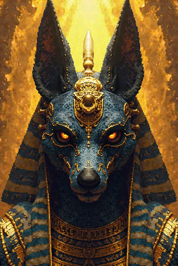 ((best quality)), ((masterpiece)), ((ultra realistic)), (dynamic sexy pose), award winning glamor photograph, facial portrait, (the great god Anubis:1.3), evil angry facial features, monstrous( humanoid:1.2) jackal headed deity, (crimson embers for eyes:1.3), razor sharp teeth, (wearing an intricately detailed ornate pharaoh’s head dress:1.4), (horrific growling hound headed monster, demonic visage:1.5), Snarling, bared teeth, (vast malevolence, terrifying god of death, regal Egyptian attire, detailed ghostly underworld landscape background:1.2), barren landscape, (pyramid), (at sunset:1.4)), masterpiece, realistic, roughness, ultra realistic, masterpiece, realistic, roughness, ultra realistic, photographed on a Canon EOS R5, 50mm lens, muted colors, F/2.8, HDR, 8k resolution, highres, high detail, sharp focus, smooth, roughness, real life, photorealism, photography, 8k uhd,