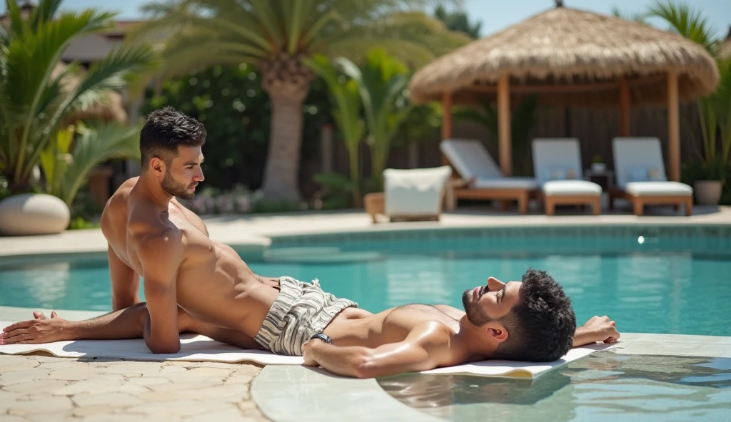 A photo of Cristiano Ronaldo masturbate naked with big penis on the beach with his friends