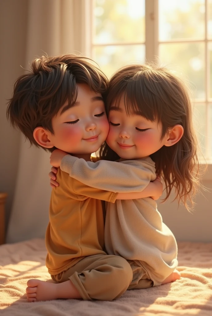 Cute baby boy and 6 months old baby girl. Korean