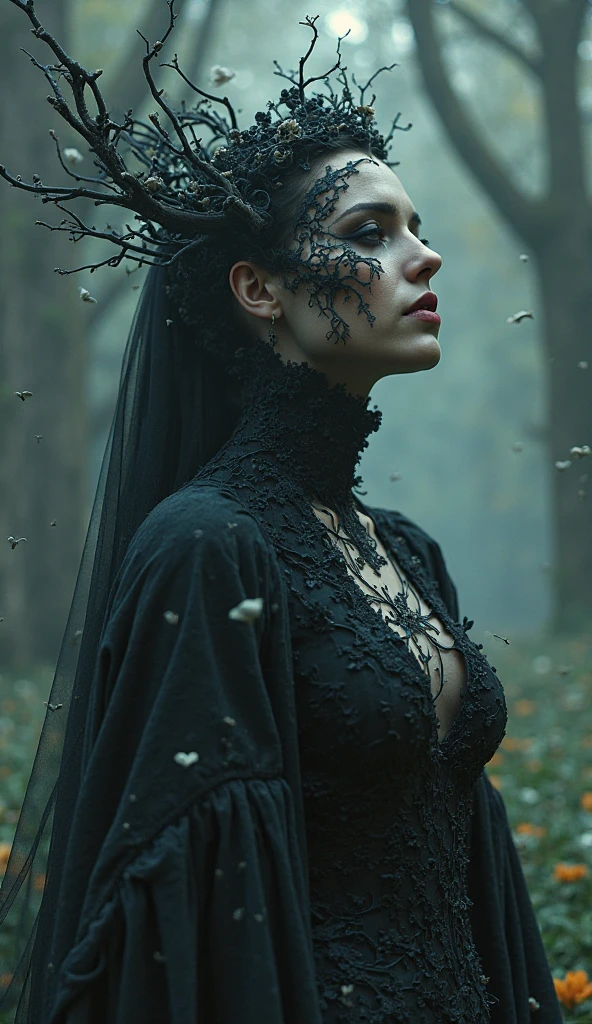 full body length,Quartz Manganite babygirl plays with fairy,pretty face,eyebrow up,full body shot,ominous landscape,Fluorite Wulfenite atmosphere,Simon Stalenhag,Nicola Samori,Wangechi Mutu,prime colors,OLD ORD MANTELL CITY,extremely detailed,masterpiece,intricate details,faded,eyes extremely detailed, high detailed eyes,4k resolution,RAW, Nikon Z9,scary towns stalker,orc,Stone Forest in Yunnan Province of China,(butterfly:1.5),(butterfly theme:1.5),(dark horror theme:1.5),(thriller:1.5),(inspiration from Stephen King:1.5),(dark fantasy:1.5), (ink and watercolor painting:1.5), (black and white color:1.5), 16k, (landscapes:1.5),(A large number of butterflies fly towards the viewer:1.5),(ruined:1.5),(ruined village:1.5),(1800s:1.5), (ruined theme:1.5),(lots of flying butterflies:1.5),(puddle:1.5),(Unpaved roads:1.5),(absurderes:1.5),(fantastic:1.5),(best quality:1.5),(masterpiece:1.5),best quality, ultra-detailed, realistic, portraits, dark and eerie atmosphere, glowing eyes, ethereal presence, hauntingly beautiful, ghostly figures, swirling mists, supernatural entities, demonic essence, shadowy forms, eerie whispers, sinister aura, hauntingly pale skin, dark and twisted branches, flickering candlelight, macabre elements, mysterious and enigmatic, spectral apparitions, gothic art style, hauntingly captivating, spectral realm, hauntingly melancholic, otherworldly beauty, ethereal glow, hauntingly haunting, chilling and atmospheric, eerie and ominous lighting.