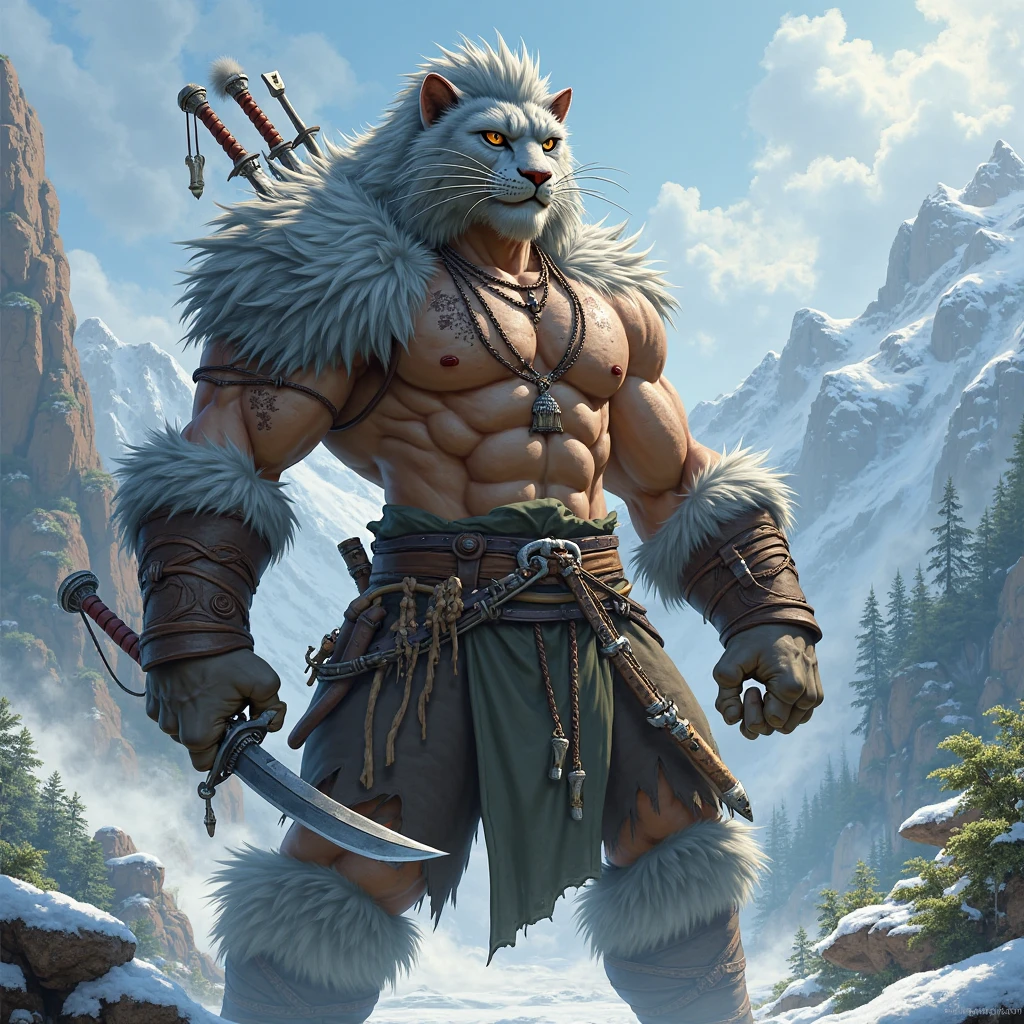 Female snow leopard tabaxi barbarian