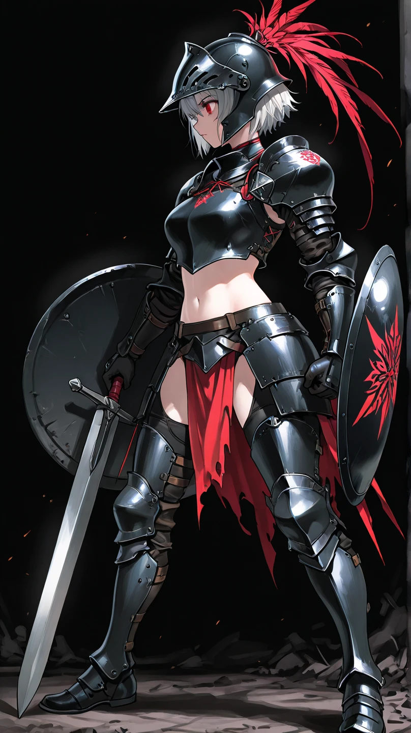 An anime HD movie scene of A fierce anime-style female knight with ...