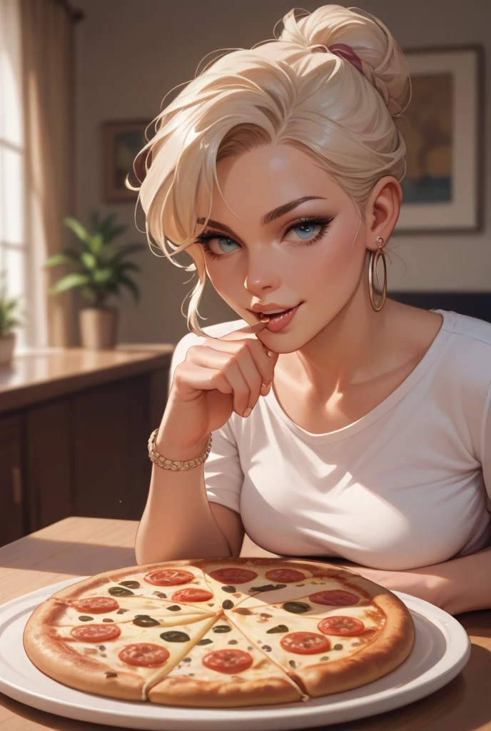 White Hair, Sexy, Submission, Dress, Dark Romantic, Night, Dinner, Candles, High Details, Ultra HD, 4K