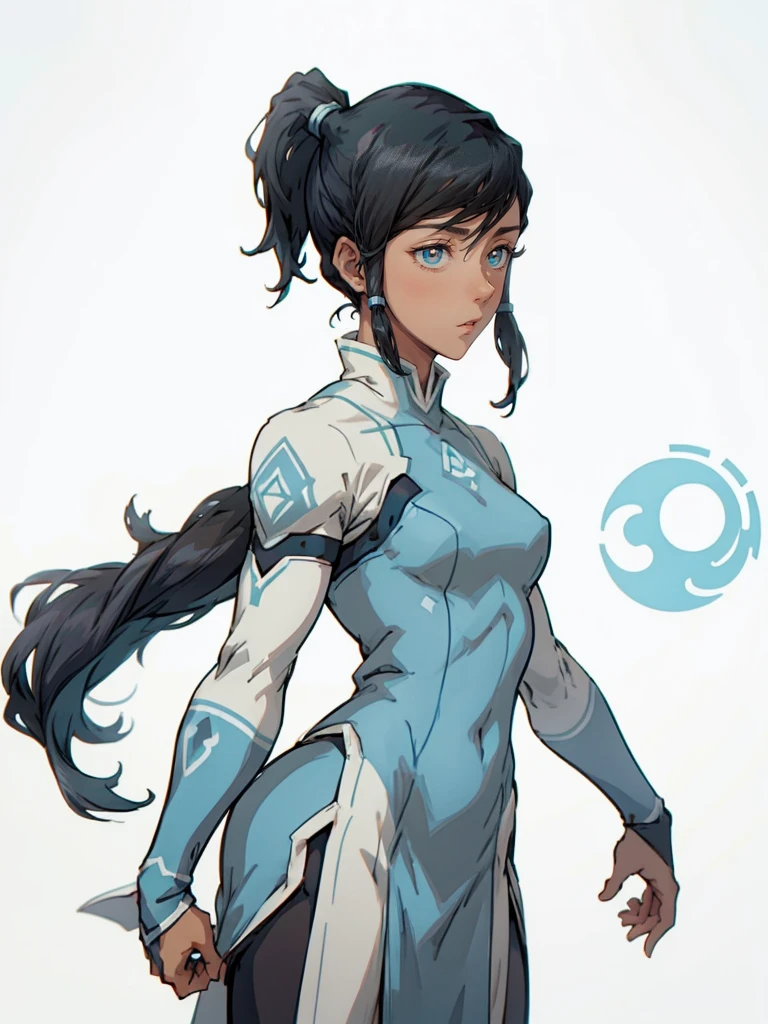 1 , Minimalism , Korra from Avatar , simple, clean:0.9, vector, darker skin,