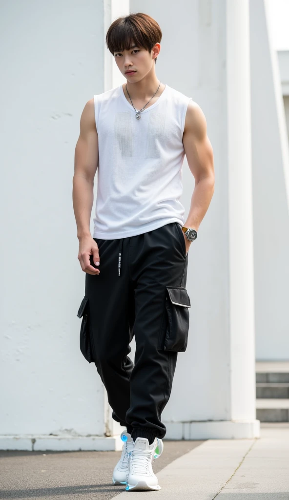 (saeba ryo city hunter )  Wearing white pants with big bulge,