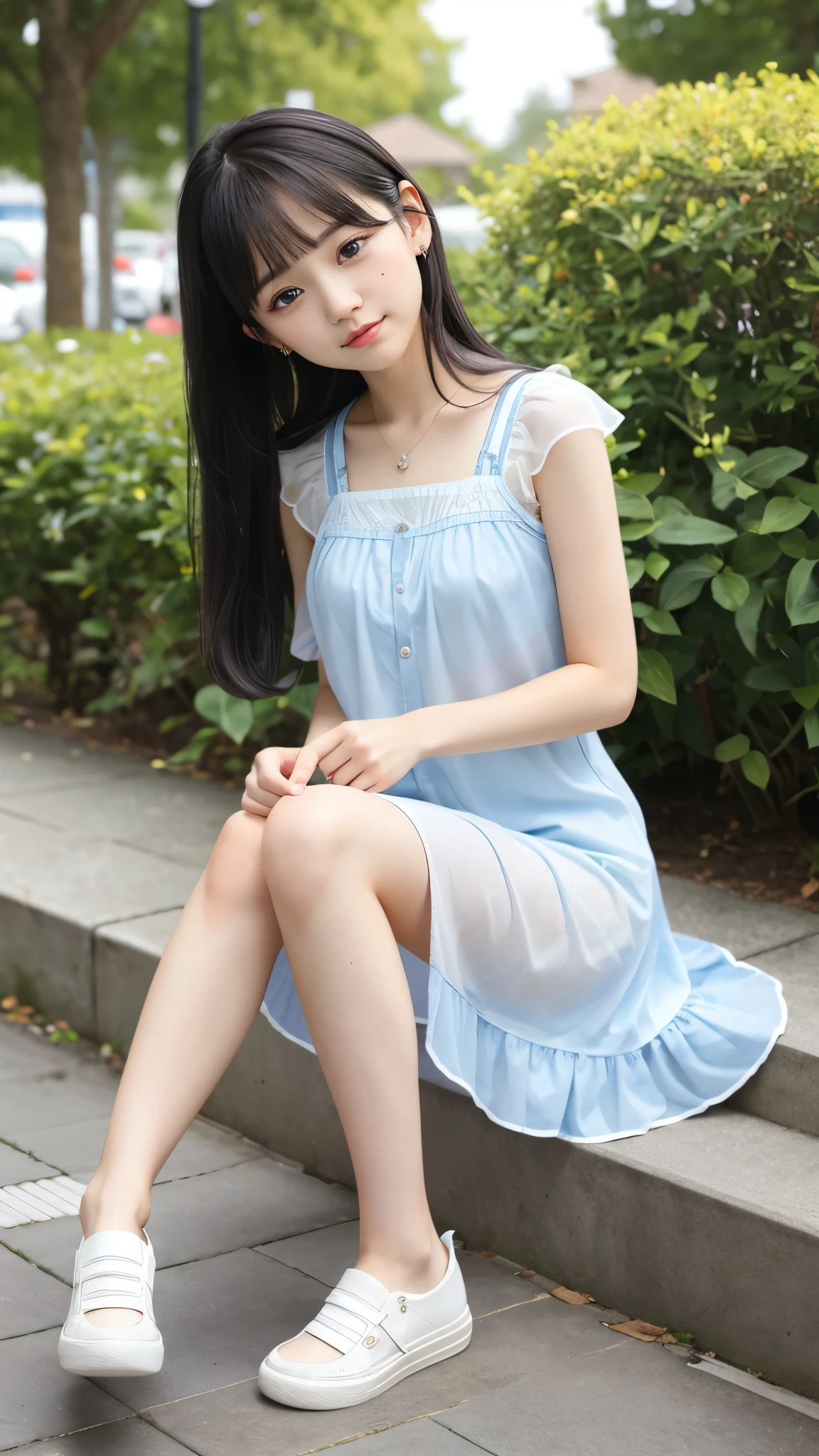 top quality、 natural depiction、 nothing 、 details、delicate、Very high degree of perfection 、 beautiful,Girls are middle school students 1Grade、 black hair、Cute girl's eyes、Best ratio、 小さなchest、 looks like Tomoyo Daidoji and is a full-body photo showing shoes 、I'm wearing a summer dress made of light fabric、The weather is heavy rain、 Underwear、transparent with panty line 、( has a high degree of perfection ),.(stroking a girl 'chest:1.0)、( Japanese Middle-Aged Man 、hugging a girl sitting on a park bench:1.2)、(stroking a girl 'chest:1.0)、(Inserted inside a girl's body :1.2)、(( girl with a puzzled expression:1.2))、(perfect anatomy:1.3)、(detailsな手:1.3, perfect right hand:1.2)