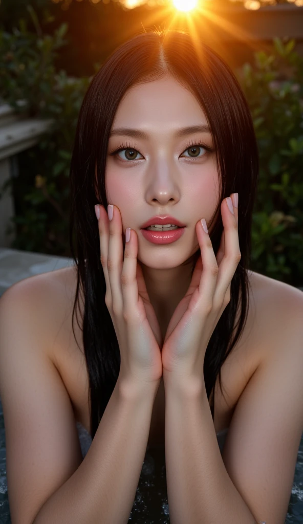 Ultimate quality, 8K, The ultimate beautiful Japanese woman, face focus, random pose, nsfw, face the front, long hair, (slit eyes:1.3), ((detailed pupils)), detailed face and eyes, natural breast, small nipples, wet body, perfect lighting, 1girl, 1boy, super real penis, big penis, wet penis, detailed environment, beautiful detailed eyes, (mysterious), (seductive), edgy, (blurred background), clear and detailed face, squeeze face, 20years old, (Side view of the entire full body), hardcore, masterpiece, perfect face, slender, het ero, fellatio, oral, (cum string, evacuation, cum on face, cum on tits, taking a cum shot on her face), ((hold penis with hand)), nsfw,