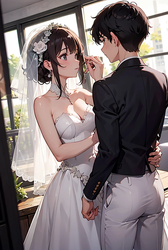 ,a father(he had been brainwashing by his secondson , crossdressing , bride of his secondson, wear sexy lingerie,has first night sex with his secondson ,)