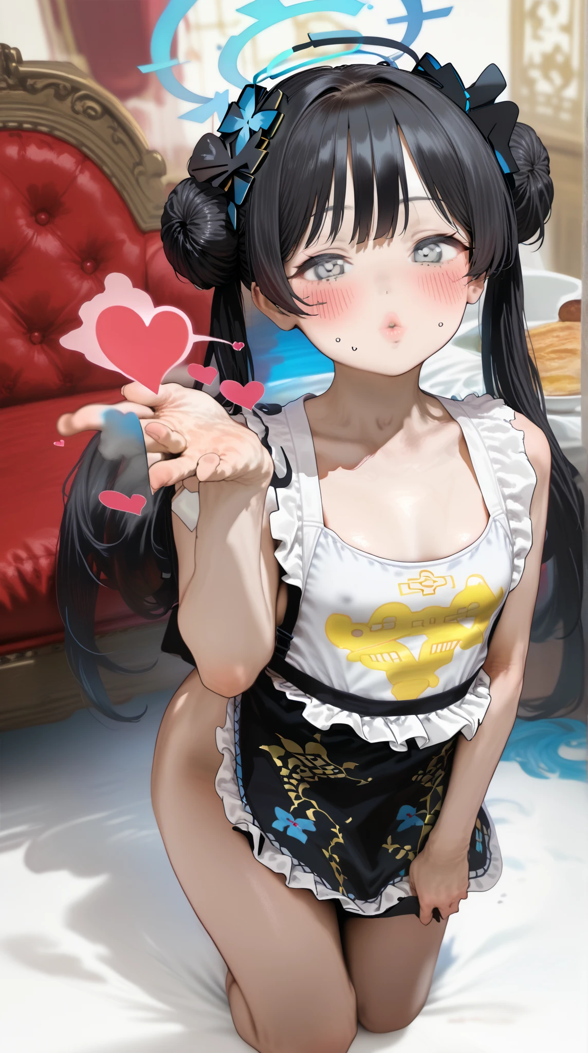 1boy, tidy, futanari:2, large penis, kids, baby face:2, cute face:2, Vulgar underwear, fuck sign, fuck gesture, middle finger, vulgar gesture, sexual gesture, sexual appeal, tattoo, lewd crest, tiny girl:2, young girl:2, mesugaki, mesugaki smile, gyaru, white dress, neat, black hair, long hair, small breasts, big buttocks, thick thighs, Teasing, naughty looks, heart eyes, Vulgar underwear, fellatio gesture, fuck sign, fuck gesture, middle finger, vulgar gesture, sexual gesture, sexual appeal, He points to his own crotch, tattoo, lewd crest, tidy, Focus on the girl, glossy skin, oily skin, Gravure, pinup, junior idols, Sound, Clothing, vigorous, Dating, Student prostitution, student whores, bitches, fleshwives, corruption, Masterpiece:2, Top Quality, high Quality, Very Detailed, ultra High Resolution, super High Resolution, Beautiful Detail, Dynamic angles, perfect lighting, 8k, Animation Style, cartoon style, game cg,
