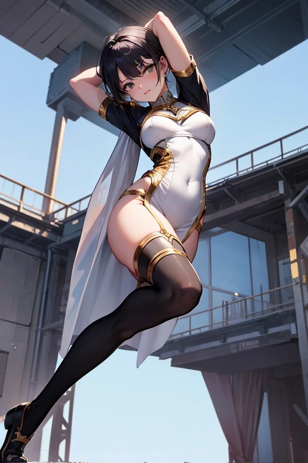 alone, One girl, masterpiece, Highest quality, Very detailed, Cinema Lighting, Exquisite detail, High resolution, Official Art, Fine and beautiful m, High resolutionのイラスト, 8K, Dark intense shadows, Exposure,tsukino usagi, Long twin tails, blonde, (White leotard:1.6), Full Body Shot, full moon