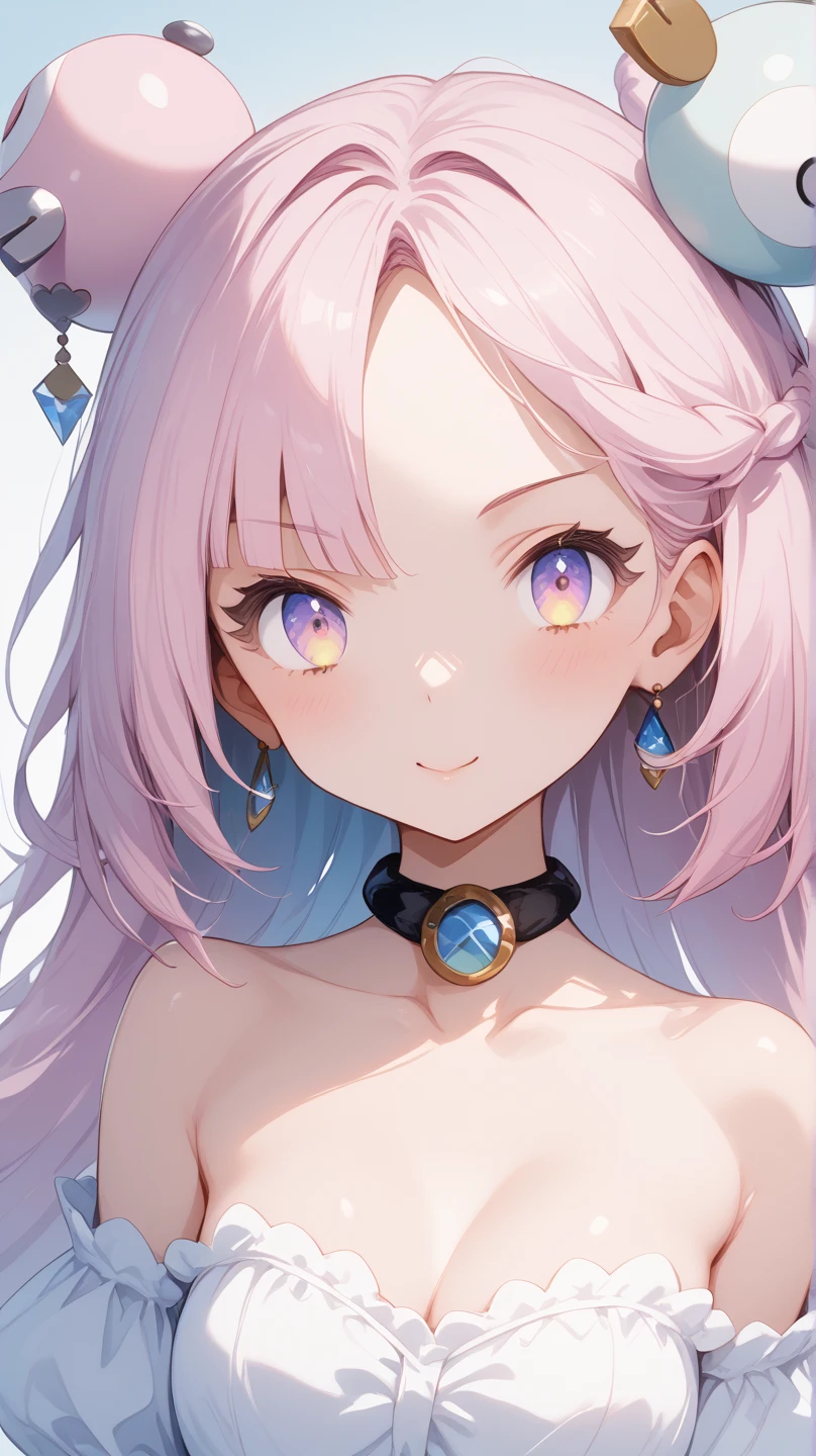 最high quality、Best image quality、masterpiece、and((cute、18-year-old、Best Bust、Medium Bust、Beautiful Blue Eyes、Spread your chest wide,Pastel Hair、ponytail、Disheveled Hair、thin、Highest Valley、Pastel Dress、smile、necklace、Wristband、))high quality、Beautiful art、background((Pastel Room、Live Performance Venues)),Tabletop、Exquisite design、Visual Arts、Written boundary depth、Best lighting、Highest detail、8k