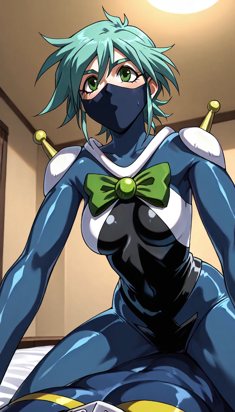 ((highest quality)), ((masterpiece)), (detailed), （Perfect Face）、The woman is Sailor Mercury, wearing an alien dress, with short blue hair and a completely alien body.、The woman happily embraces the powerful alien king and has sex with him, inserting his genitals into her vagina and ejaculating a large amount.