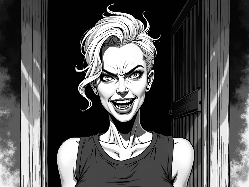 dark scary horror 1980s black and white sketch Halloween background