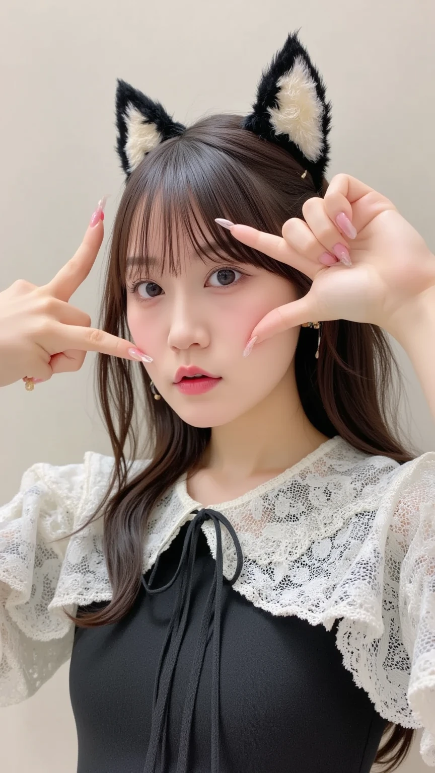 Araffe Asian woman with long hair and a blue dress, Lalisa Manobal, ulzzang, El Corte Hime, Jaeyeon Nam, Cabello limpio con flequillo, Lalisa Manoban de Blackpink, con flequillo, Cabello largo con flequillo completo, Chiho, Jinyoung Shin, Pelo largo con flequillo, Shikamimi, Retrato de Jossi de Blackpink