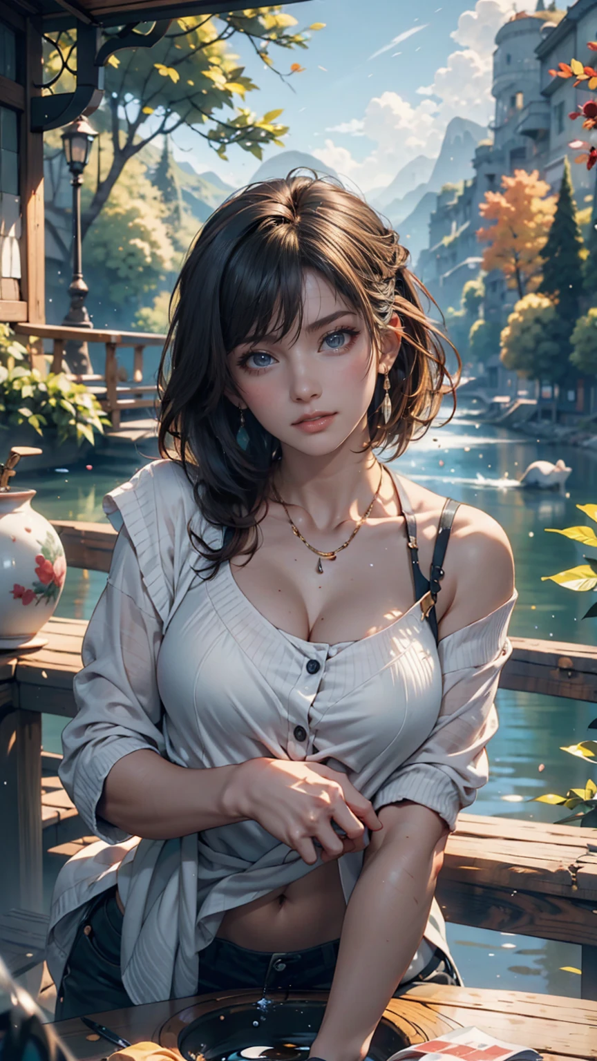 (extremely detailed 8K wallpaper:2), (photo:2), (26 years old Xuan Beautiful girl:2), (gives a lecture to friends:2), Detailed (Face & Eyes), (hyper realistic:1), (Highly detailed:1), (Epic Realistic:1), rim light, (Maximum details:1), Cosy, (body complet:1.3), (looking a viewer:2), (Attractive qualities of a woman:2), (attractive female:2), (Attractive:2), Smile, intelligence, sympathy, Grace, A sense of style, Fitness, Care, optimism, (sensitivity:2), frankness, Romantic gestures, playfulness, Fashion Sense, (sensuality:2), charm, modesty, Thoughtfulness, (femininity:1), flirtatiousness, warmth, (Physical Attractiveness:2), beautiful smile, Love of Life, Strength and power, Vulnerability, curiosity, wonder, Love, (Nature's prehistory:2), Kawaii, waifu, beautiful breasts, (attractive body:2), (handsome body:2), BEAUTIFUL POSE, attractive pose, (nice feet:1.0), (beautiful clothing:1), (Classic clothes:2), (elegant clothing:2), (European Clothing:2), detailed clothes, (upskirt:1), (blouse:1), (provocative pose)