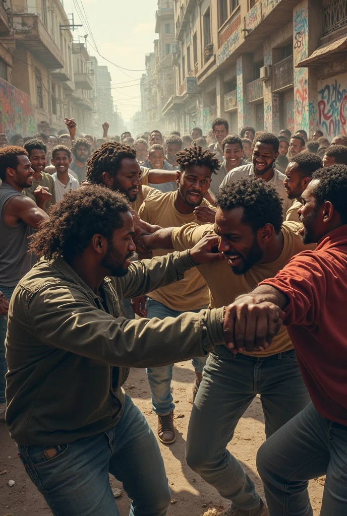 Gangs fighting in Jamaica animated