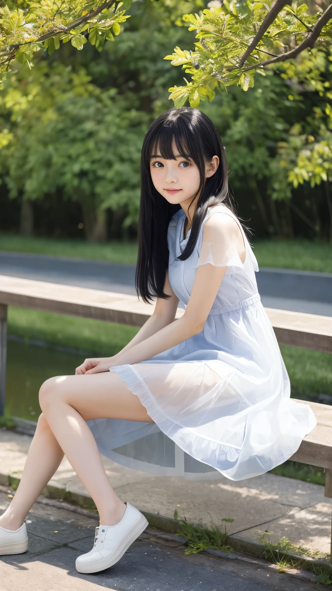 top quality、 natural depiction、 nothing 、 details、delicate、Very high degree of perfection 、 beautiful,Girls are middle school students 1Grade、 black hair、Cute girl's eyes、Best ratio、 小さなchest、 looks like Tomoyo Daidoji and is a full-body photo showing shoes 、I'm wearing a summer dress made of light fabric、The weather is heavy rain、 Underwear、transparent with panty line 、( has a high degree of perfection ),.(stroking a girl 'chest:1.0)、( Japanese Middle-Aged Man 、hugging a girl sitting on a park bench:1.2)、(stroking a girl 'chest:1.0)、(Inserted inside a girl's body :1.2)、(( girl with a puzzled expression:1.2))、(perfect anatomy:1.2)
