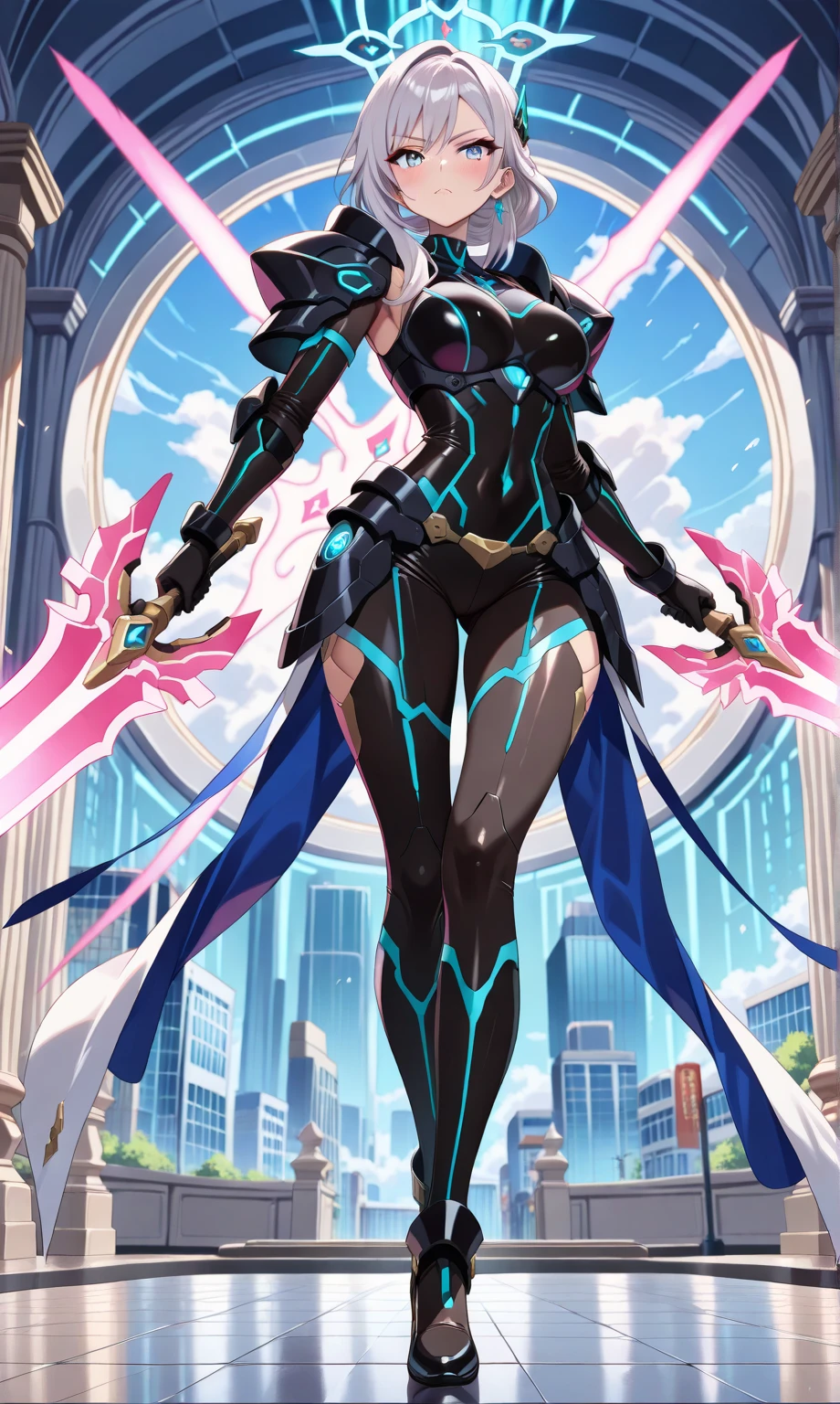 1 girl, superhero, junior high school girl, leotard, barefoot, knee high boots, gloves, shining body, the light that surrounds her body, particles of light, space background, Are standing, put your hands on your hips, cowboy shot, whole bodyショット, superpower, perfect anatomy, cowboy shot. long hair,
Blake is purple body suit, body suit, gloves, Black body suit, multicolored body suit,
Blake is looking at viewer, whole body,
Blake is (debris flies:1.2), highest quality, High resolution, unity 8k wallpaper, (shape:0.8), (beautiful and detailed eyes:1.6), highly detailed face, perfect sentence, Detailed CG, (perfect hands, perfect anatomy),
