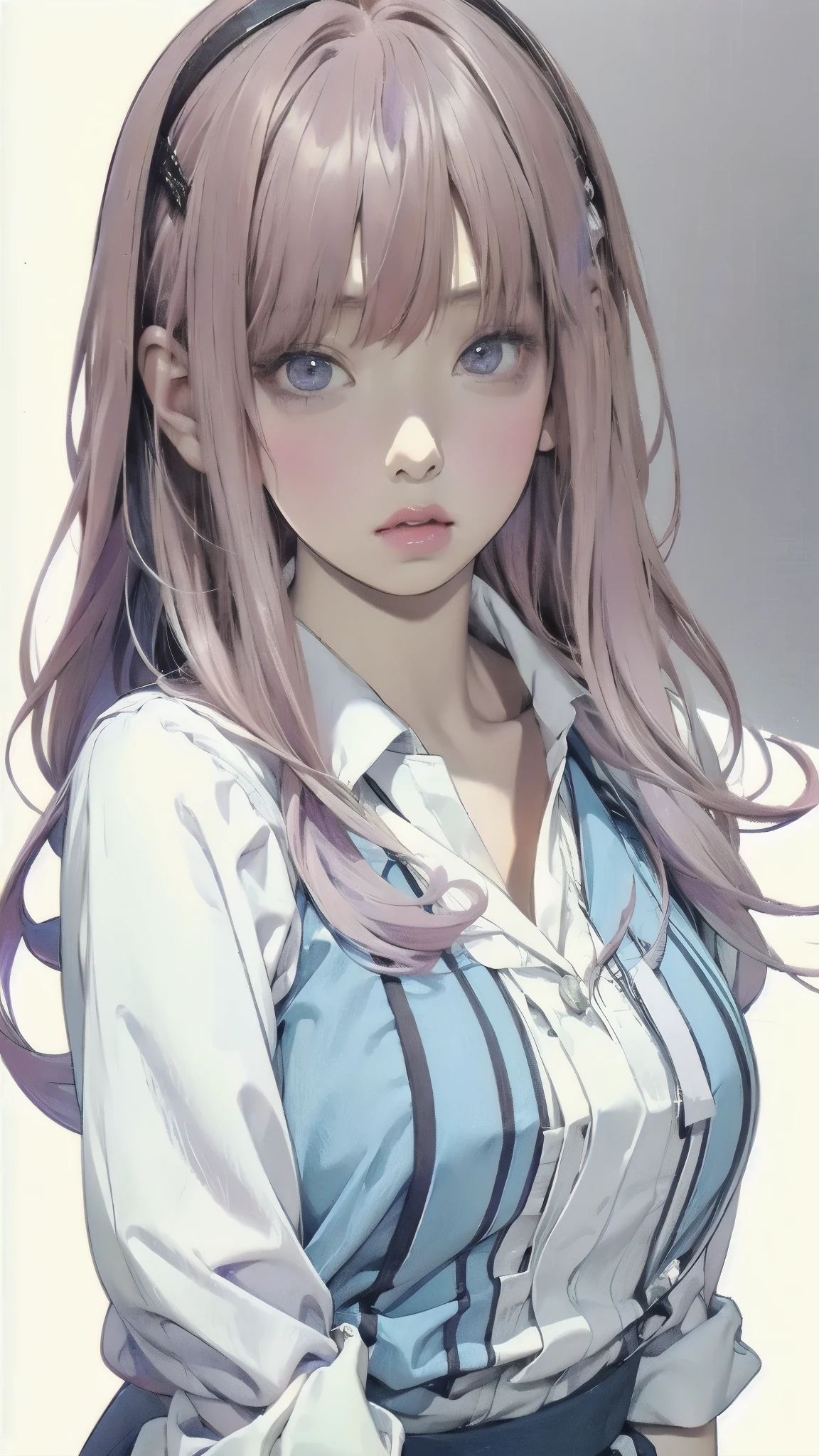 Anime girl with purple hair and white shirt eating lollipops, Gwaiz, Gap moe yandere, Bewitching Anime Girl, cute girl anime visual, anime moe art style, Hajime Yatate, Smooth Anime CG Art, Detailed Anime Character Art, Hanayamata , Gap moe yandere grimdark, Cute Anime Girl, Beautiful and detailed animated art