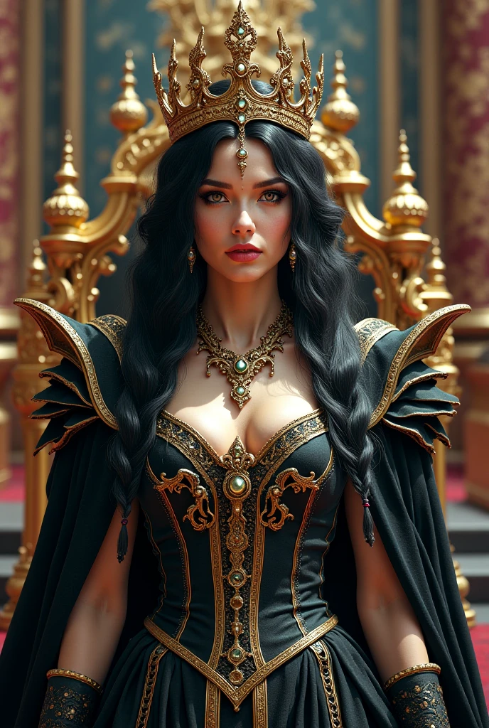((best quality)), ((masterpiece)), (detailed), close up, person in costume, (Winner of the Behance competition:1.2), Fantasy Art, giant ruby crown, 3D goddess photo, Rostland&#39;s style, charming light, 8k resolution, striking facial expression, (Carefully designed clothing details:1.3), Vibrant colors, Strong presence, (Ethereal Light:1.1)