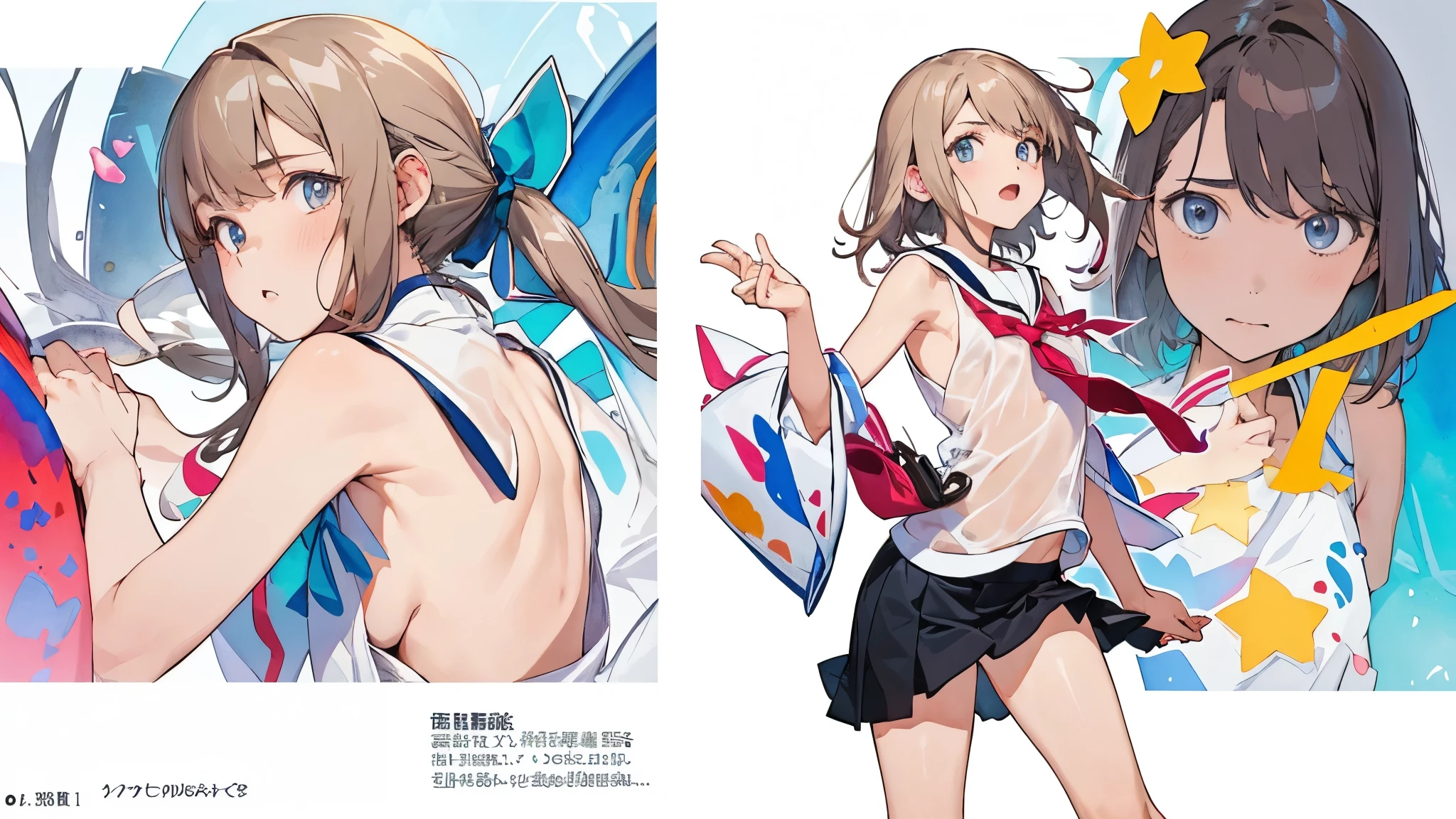 ID photo、1girl、Standing in front of the viewer、vtuber-fullbody、highest quality、Masterpiece、Official Art、The best composition、Super detailed、short hair、Simple bikini、Small breasts、barefoot、Upright Pose、Character Design、Front standing portrait、Simple Background、
(Perfect hands, Perfect Anatomy),
perfect,fingers,4 fingers1 thumb