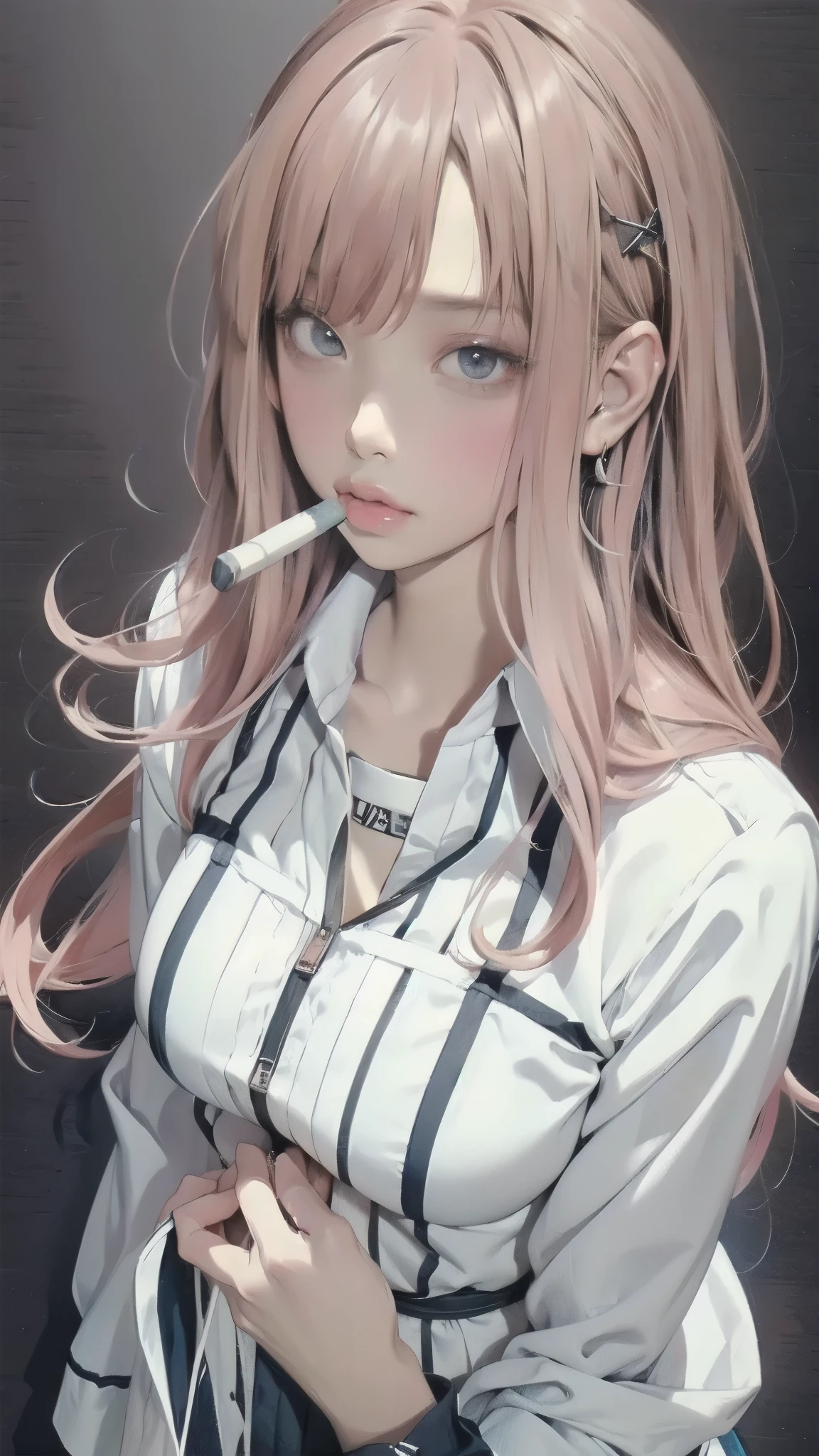 shot from above、Anime girl with purple hair and white shirt eating an ice bar, Gwaiz, Gap moe yandere, Bewitching Anime Girl, cute girl anime visual, anime moe art style, Hajime Yatate, Smooth Anime CG Art, Detailed Anime Character Art, Hanayamata , Gap moe yandere grimdark, when it's wet from your body、 my chest is open、Cute Anime Girl, Beautiful and detailed animated art
