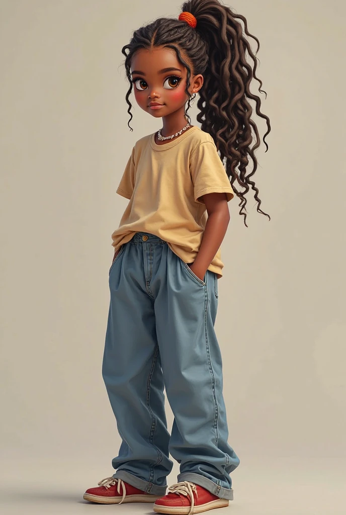 Age thirteen black girl full body.