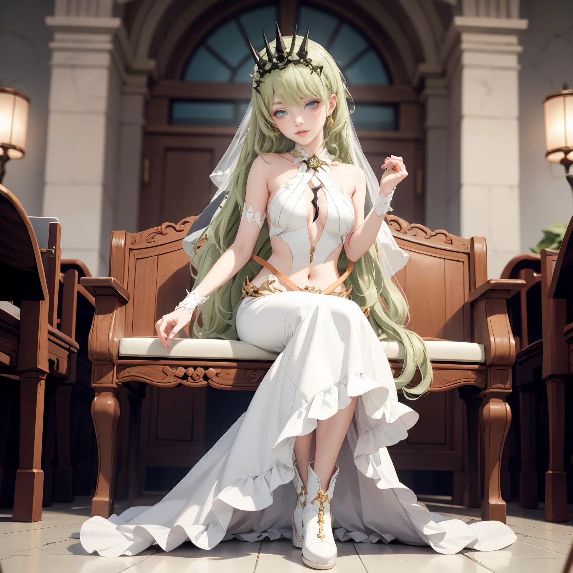 a close up of a woman in a white dress posing for a picture, a beautiful fantasy empress, anime goddess, ((a beautiful fantasy empress)), beautiful goddess, beautiful alluring anime woman, full body xianxia, japanese goddess, 8k high quality detailed art, white robe with gold accents, elegant gold body, beautiful and elegant elf queen.