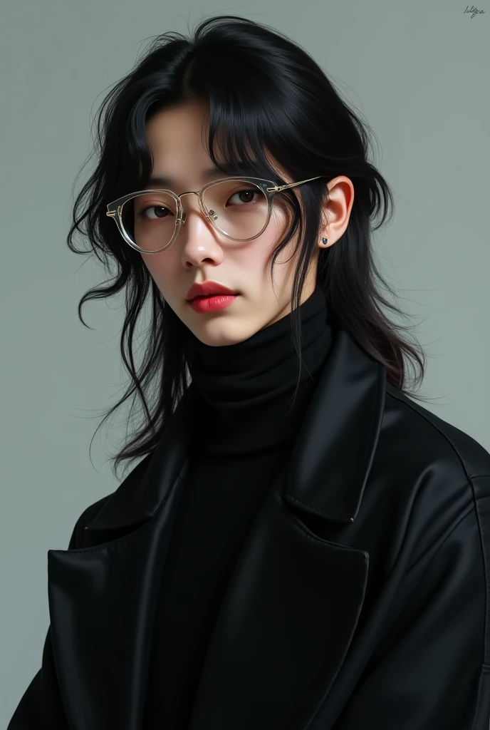 Black Hair、Cold look:1.3、Japanese woman in her 30s、Dark Background、One Cool Lady:1.3、night、whole photo、Dark Eyes、Black gloves、Ominous Machine Lifeform、Nihil、White:1.5、Doctor Woman、Glasses、Anime Line Art:1.3