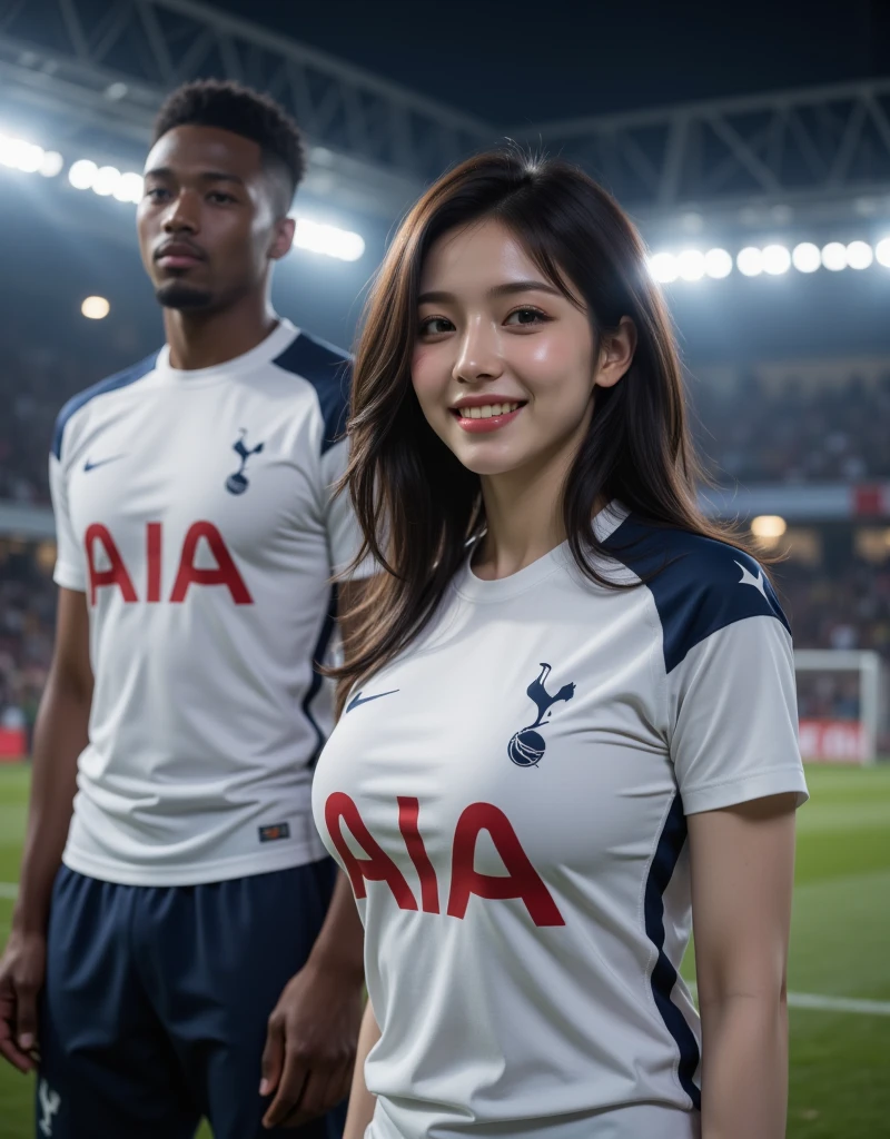 (A couple, beautiful girl and boy), Perfect body，Sportswear,(Background of huge stadium), masterpiece, Very detailed, Epic Composition, high quality, Highest quality, 4K
