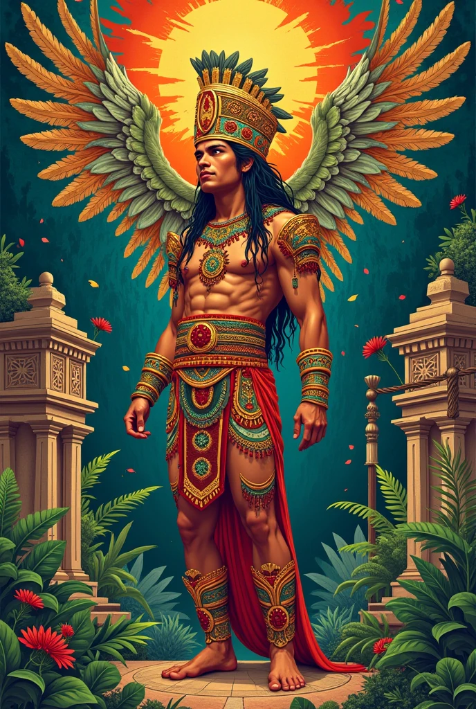Mexican eagle warrior playing card