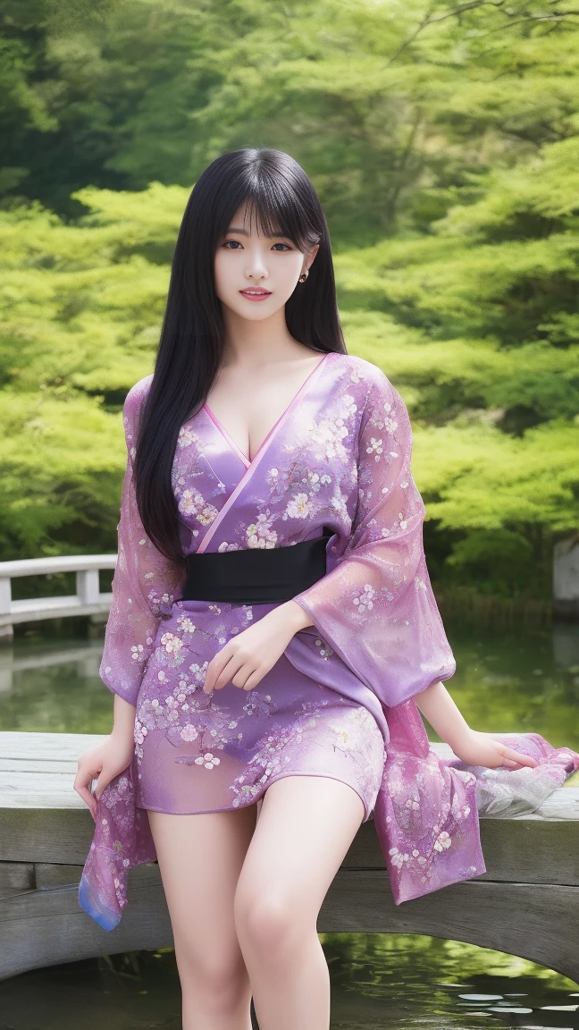 Best Quality, high_resolution, Distinct_image, Detailed background ,girl, hanbok,flower,garden,Moon, Night,sexy bra