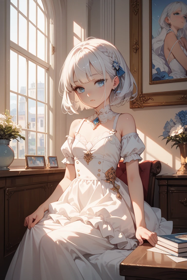 Woman (((white pastel like))) 4K photographic image