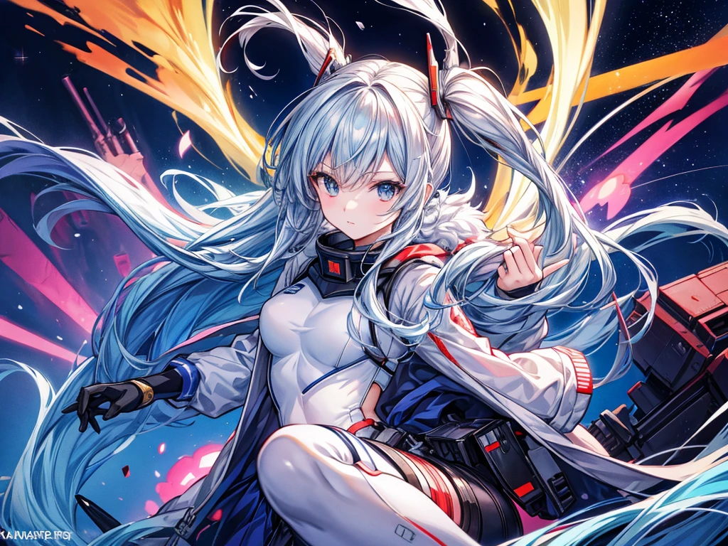 Relaxed character and white cat Electric Storm