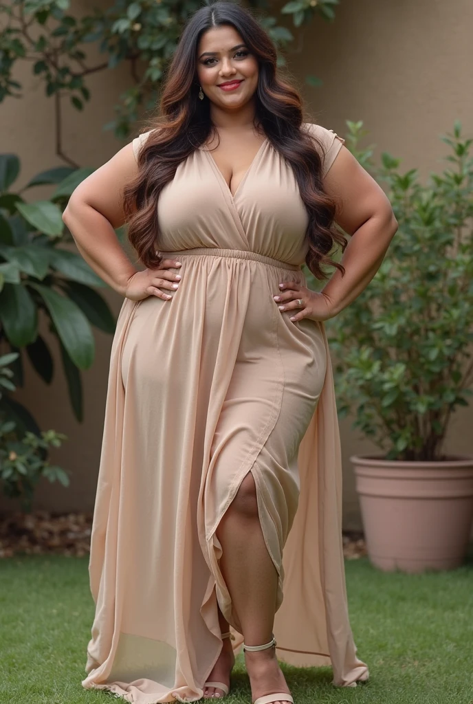 Rati Agnihotri Indian beautiful actress curvy plus size hour glass bulky huge figure woman, closeup camera view, big huge m-cup breast, wearing SHEIN Young Girl Pleated Elegant Party Princess Dress SKU: sk2305049341169119 (1000+ Reviews) GBP£6.99 GBP£9.99 -30% Including VAT Color:Yellow, elegant standing position, eye contact view, different style hairstyle, bright eyes, thin eyebrows, fair skin, blushing cheeks, prefect head to toe view, full body,Garden Paradise: A lush botanical garden with vibrant flowers, winding paths, and serene ponds, head to toe view, full body shot, full body view, smile face, black hair, Indian face, perfect skin tone light, ultra realistic skin texture