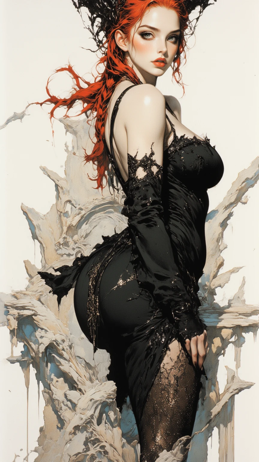 (NSFW), best quality (4K, high resolution, masterpiece:1.2), ultra-detailed, realistic (photo-realistic:1.37), the Purple Queen, the Goddess of Lust, mesmerizing enchantress, portrait, standing with a captivating purple gown, alluring yet intimidating gaze, hypnotic, demonic eyes, poised stance, flowing purple hair with flickers of shadow, intense and passionate aura with a hint of darkness, pure purple color scheme, sharp focus, perfect, ominous lighting, confident, sinister demeanor, intriguingly wicked smile, powerful lust magic and sinister energy radiating from her eyes, luxurious palace with a dark, foreboding background, entrancing yet eerie atmosphere, inspired by fantasy art and dark mythology, emphasizing her allure, lust, and malevolent charm, meticulous attention to facial details showcasing her stunning beauty, elaborate, seductive costume design, striking visual impact, expressive yet wicked facial features, supernatural elements blended with a sinister reality, (exceptionally detailed:1.3), super finely detailed and clawed hands, ultra finely detailed fingers (ten fingers), suggestive, intimidating posing, full body showcase, no logos in the background.