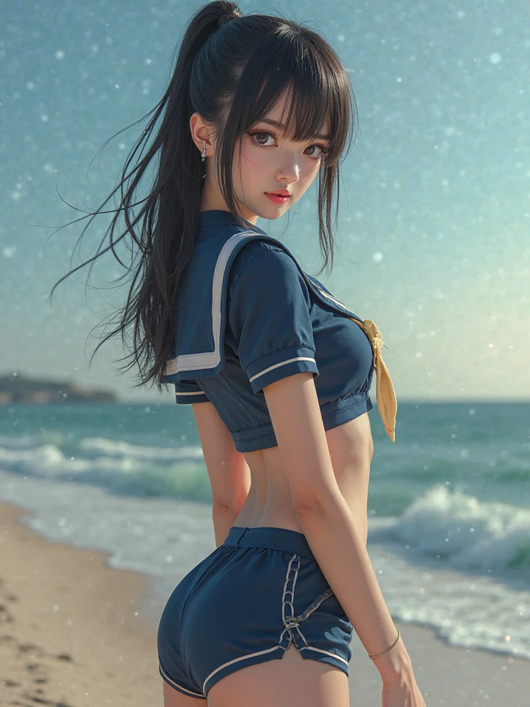 (Ultra HD, Highest quality, High resolution, Surreal, so beautiful), 24000dpi, Special Move Stance, Beautiful woman, Long Tail, Well-formed eyes, Best Vision, 18-year-old, attractive, Perfect body, Physical Beauty, (Sailor suit, mini skirt),whole body,Kenpo wielder,Be on guard,