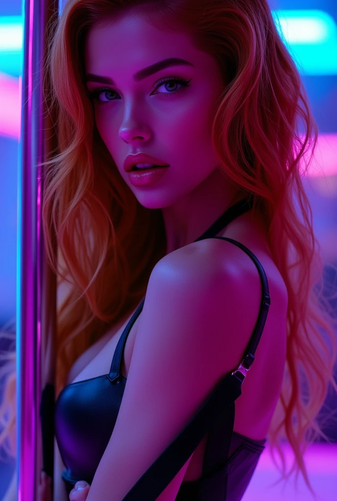 Sexy girl, long pink hair, tight miniskirt, plain tank top, prominent nipples, sitting in a sexy pose on a park bench, grabs her breasts with her hands, shows us her breasts, sexy, lascivious, open legs, painting oil, chiaroscuro, sensual and dramatic lighting, moody atmosphere, photorealistic, intricate details, masterpiece, ultra detailed, high quality, 8k, best quality, realistic, cinematic, dark and brooding, expressionist, powerful composition, emotional impact, art inspired by Bill Sienkiewicz

