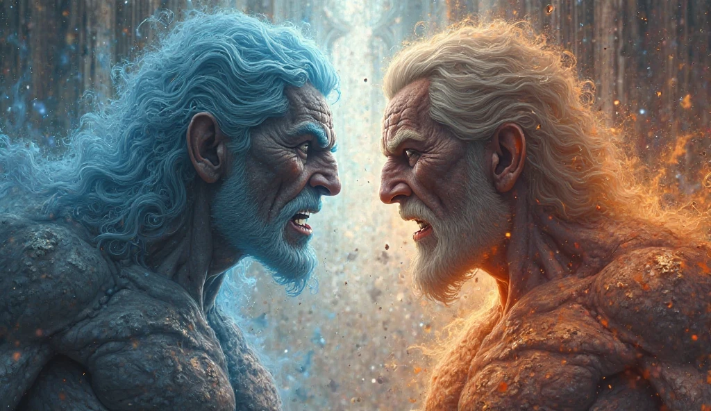 2 men.silver hair,silver hair ,golden eyes, silver eyes,rey, Principle,muscular, naked, facial hair, furry,Long hair, hard look, thoughtful, naughty face, mischievous, bright Eyes, High resolution, masterpiece, anatomically correct, necessary, Awarded many times, The best quality, detail, Damaged, details altos, HD Model, quality, high quality, smile, White skin, gifted, staring, 