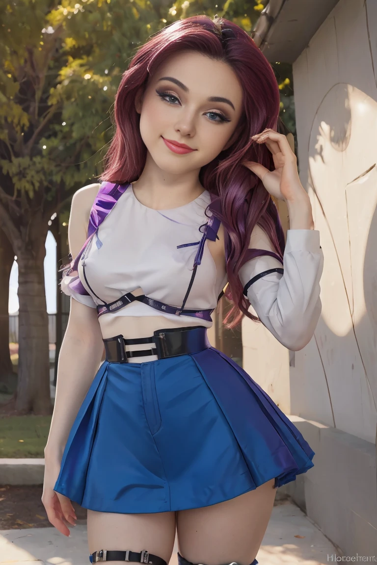 (masterpiece, The best quality, fotorrealist, High Resolutions, Director of photography, :1.3), Selfie photo of upper body, Sharp focus, 1 chica sexy, cute school girl , model, 16 year old teen midriff, hermosa modelo adolesente , Highly detailed turquoise eyes and pupils, tiene senos grandes , slim body shape, neckline, extremely detailed hair, They're smiling, sexy, ((realist, super realistic, realism, Detalles realists)) mlp , Twilight Sparkle , mlp , cute makeup ,Red lips , nariz pequeña , long purple hair with pink highlights , long purple hair with pink highlights , pony tail , Whole body , smiling for the viewer , outfit vestido hermoso , vestido largo elegante , vestido largo de gala , usa chaqueta negra de motociclista , Equestria girls , cuerpo completo , parque , atardecer , motocicleta ,posa al lado de motocicleta , ella esta feliz , linda sonrisa , alegre , motocicleta, club de motos